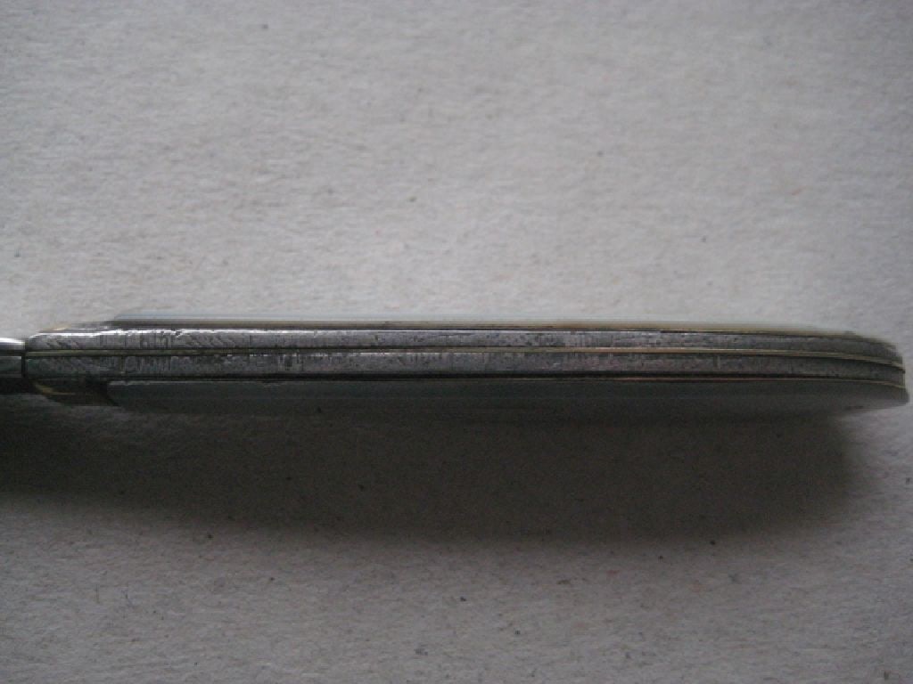 Rare George IV Mother of Pearl Hafted Twin Bladed Silver Folding Fruit Knife, Sheffield 1827 - 7