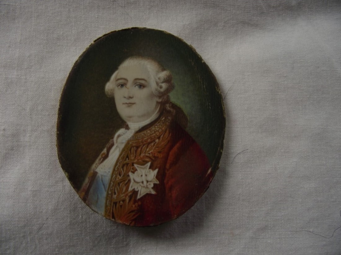 Miniature Watercolor Portrait of Louis XVI - Circa 1800's - 12