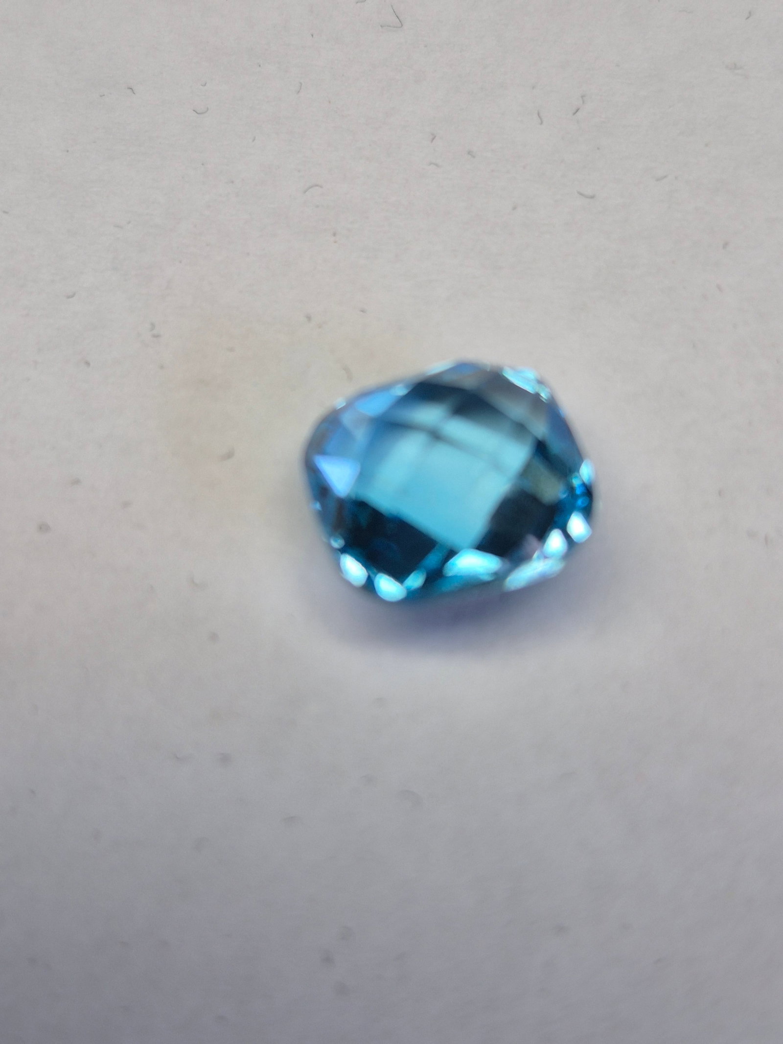 Natural Blue Topaz 10x10mm Cushion Cut Gemstone - 2