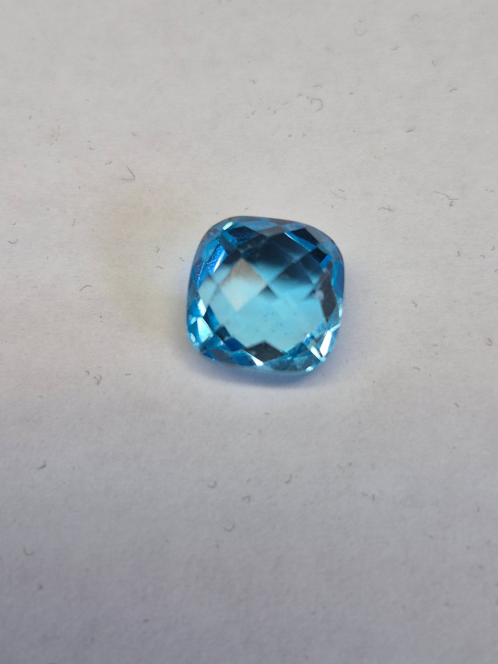 Natural Blue Topaz 10x10mm Cushion Cut Gemstone - 3
