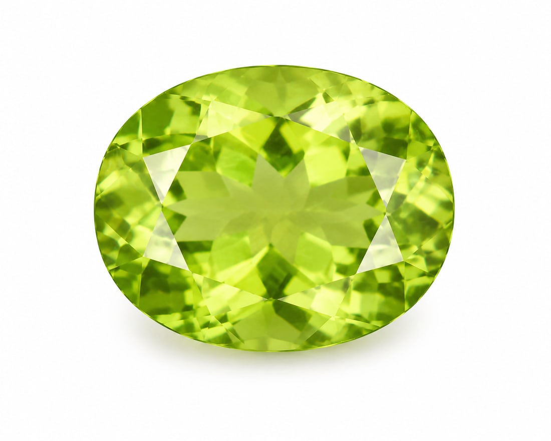 Natural Peridot Oval 8x6 mm – Vivid Lime Green Gemstone - 2