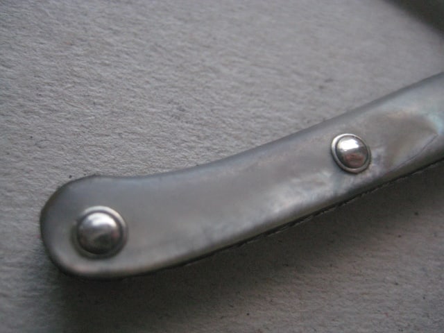 George III Mother of Pearl Hafted Silver Bladed Folding Fruit Knife, c1780 - 3