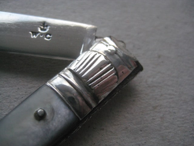 George III Mother of Pearl Hafted Silver Bladed Folding Fruit Knife, c1780 - 4