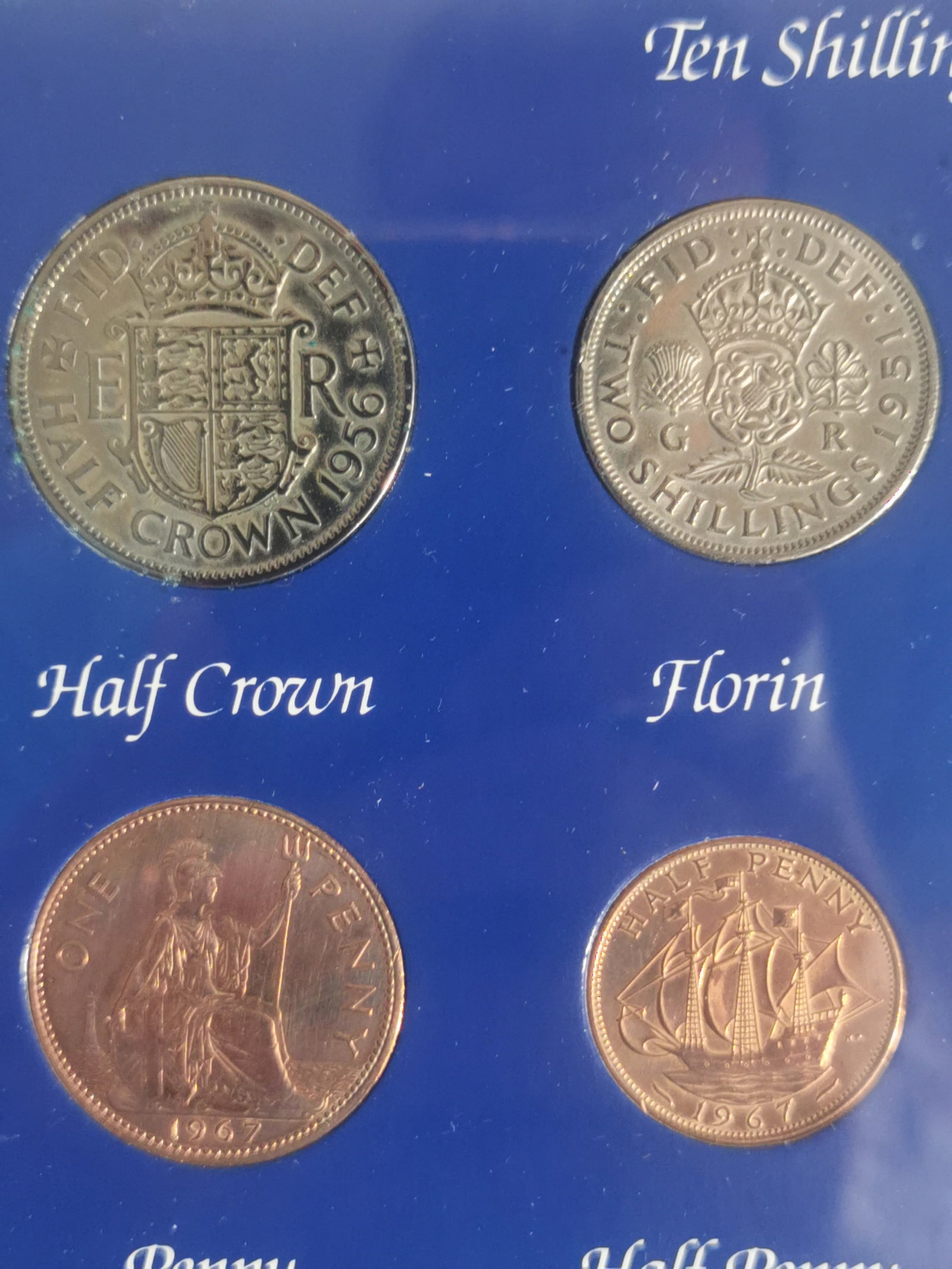 Great Britain Pre-Decimal Currency Framed Display Set - Coins & Banknotes Collection - 2