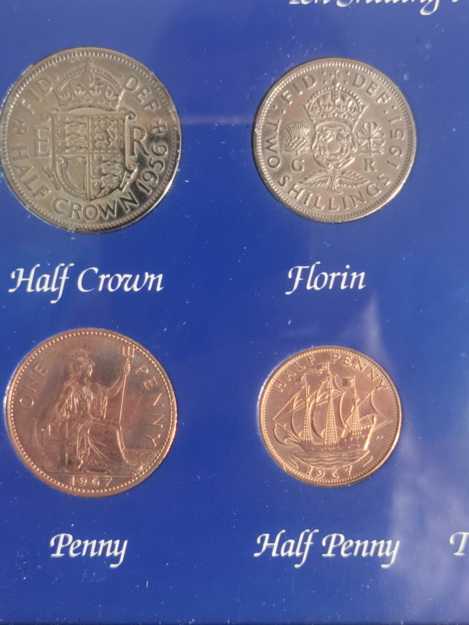 Great Britain Pre-Decimal Currency Framed Display Set - Coins & Banknotes Collection - 4