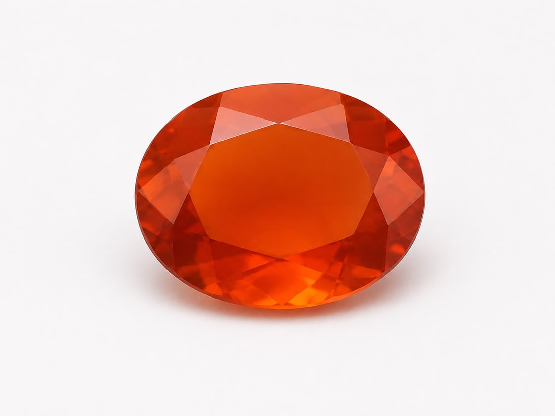 Natural Carnelian 9x7 mm Oval Rose Cut Gemstone – Orange Red Faceted Stone - 2