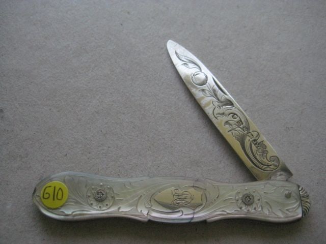 Victorian Mother of Pearl Hafted Silver Bladed Folding Fruit Knife, Sheffield 1856 (1 of 11)