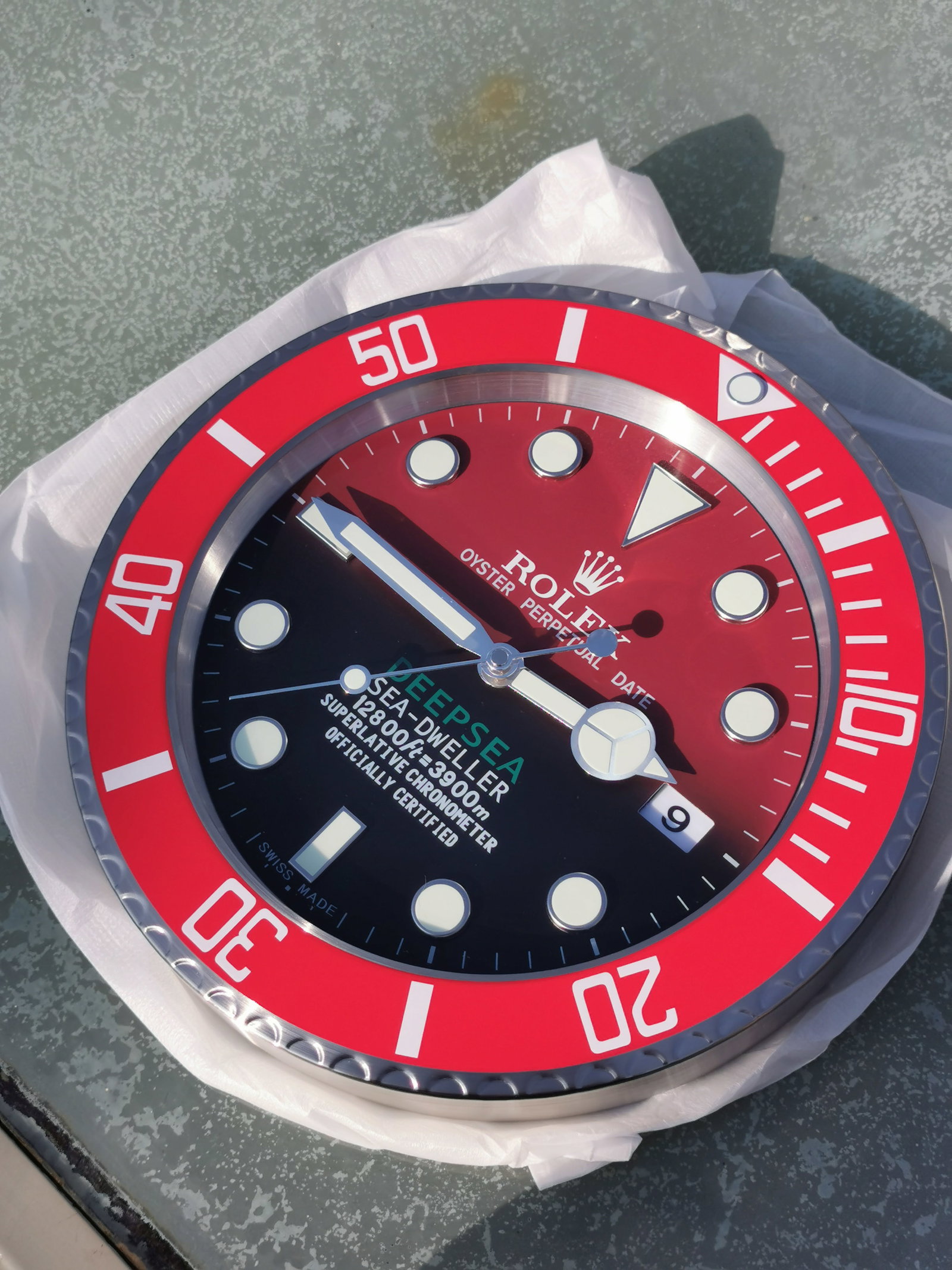 Rolex Deepsea Sea-Dweller Dealer Display Wall Clock – Red Bezel - 2