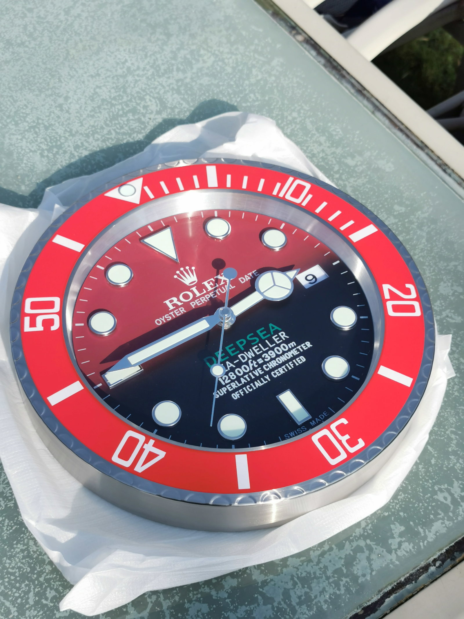 Rolex Deepsea Sea-Dweller Dealer Display Wall Clock – Red Bezel - 3