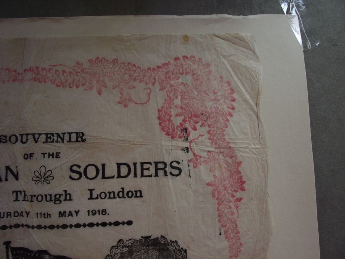 Souvenir Napkin - American Soldiers March Through London Saturday 11th May 1918 - 3