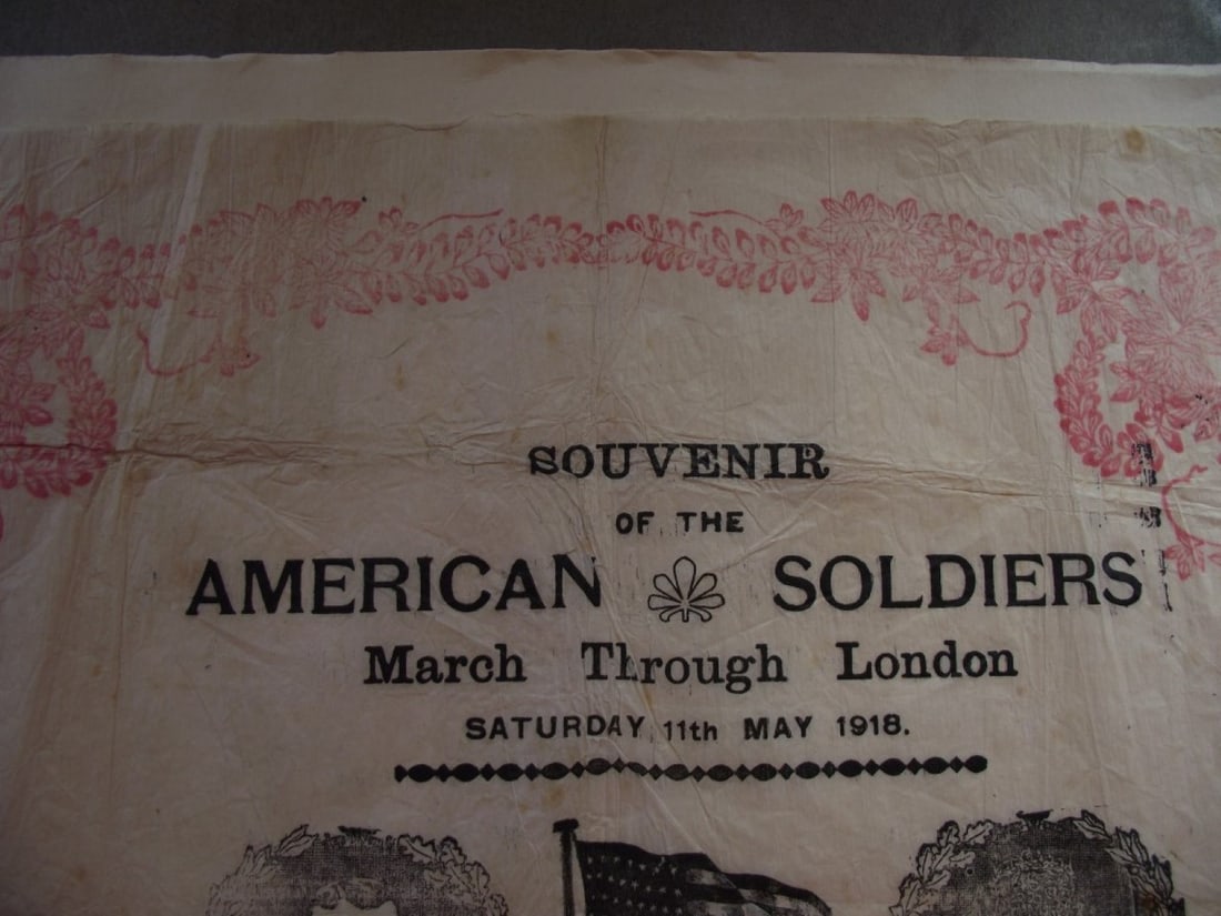 Souvenir Napkin - American Soldiers March Through London Saturday 11th May 1918 - 4