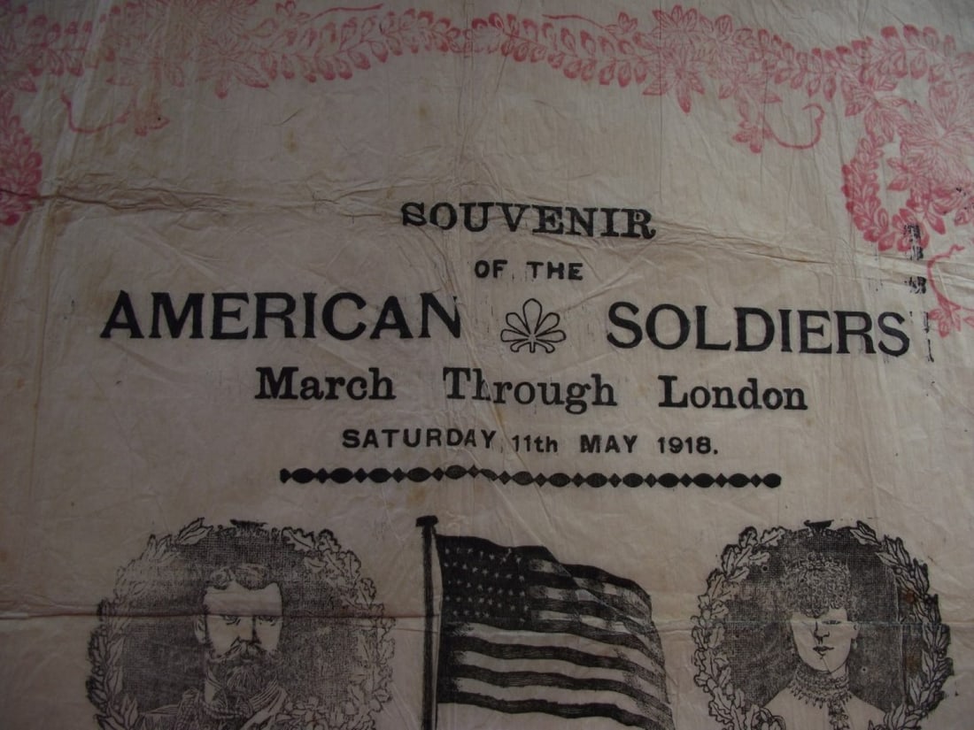 Souvenir Napkin - American Soldiers March Through London Saturday 11th May 1918 - 9