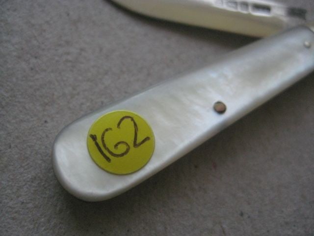 Edwardian Mother of Pearl Hafted Silver Bladed Folding Fruit Knife, Sheffield 1907 - 3