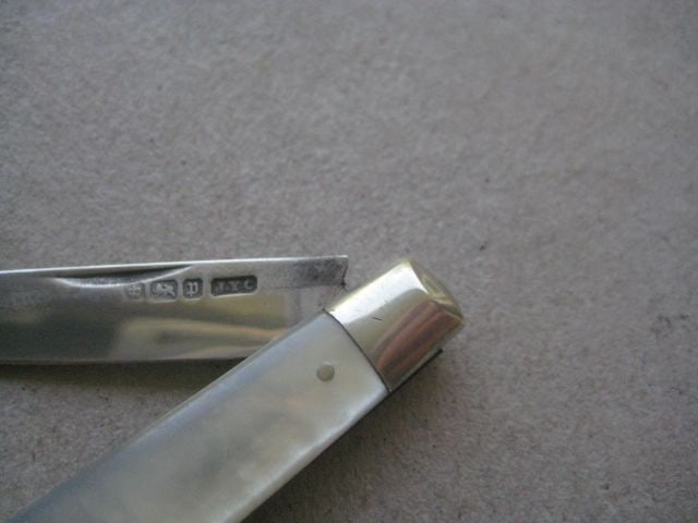 Edwardian Mother of Pearl Hafted Silver Bladed Folding Fruit Knife, Sheffield 1907 - 4