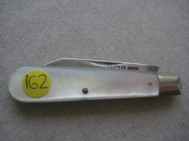 Edwardian Mother of Pearl Hafted Silver Bladed Folding Fruit Knife, Sheffield 1907 - 8