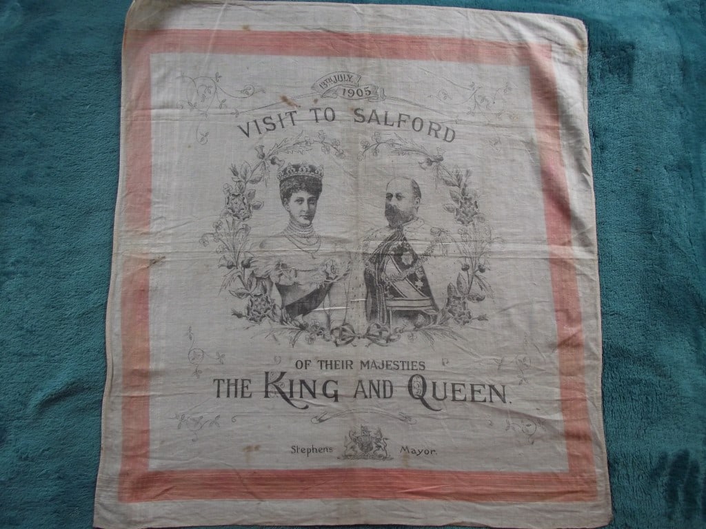 Commemorative Handkerchief - Royal Visit To Salford July 13th 1905 (1 of 12)