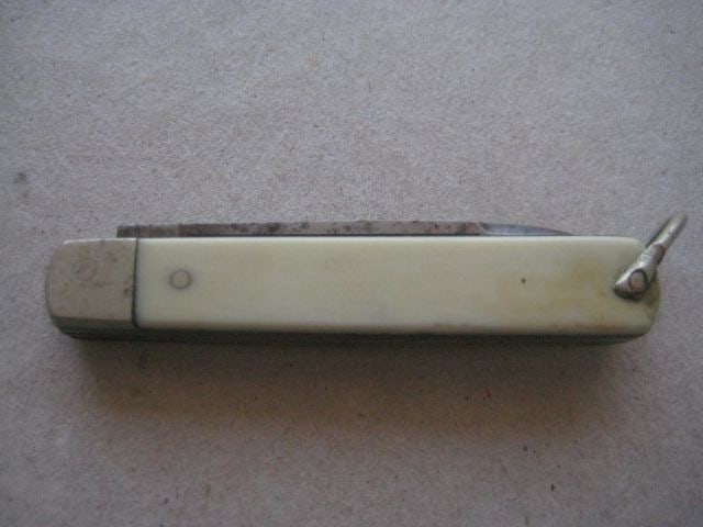 Antique French Bone Hafted Twin Bladed Penknife, c1900 - 7