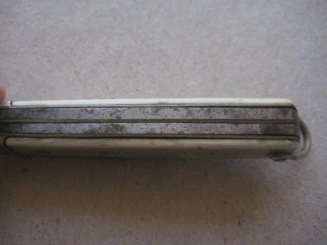 Antique French Bone Hafted Twin Bladed Penknife, c1900 - 8