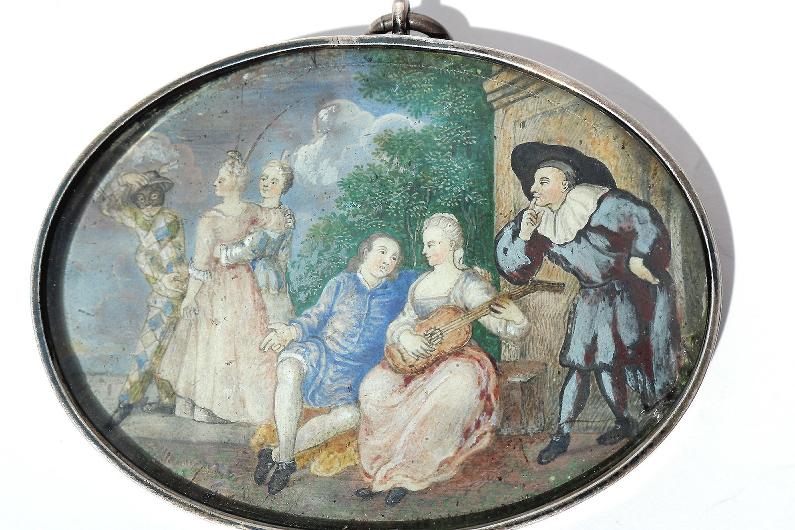 An Extremely Rare European Miniature Painting of A Fete Champêtre Galante C.18thC - 4