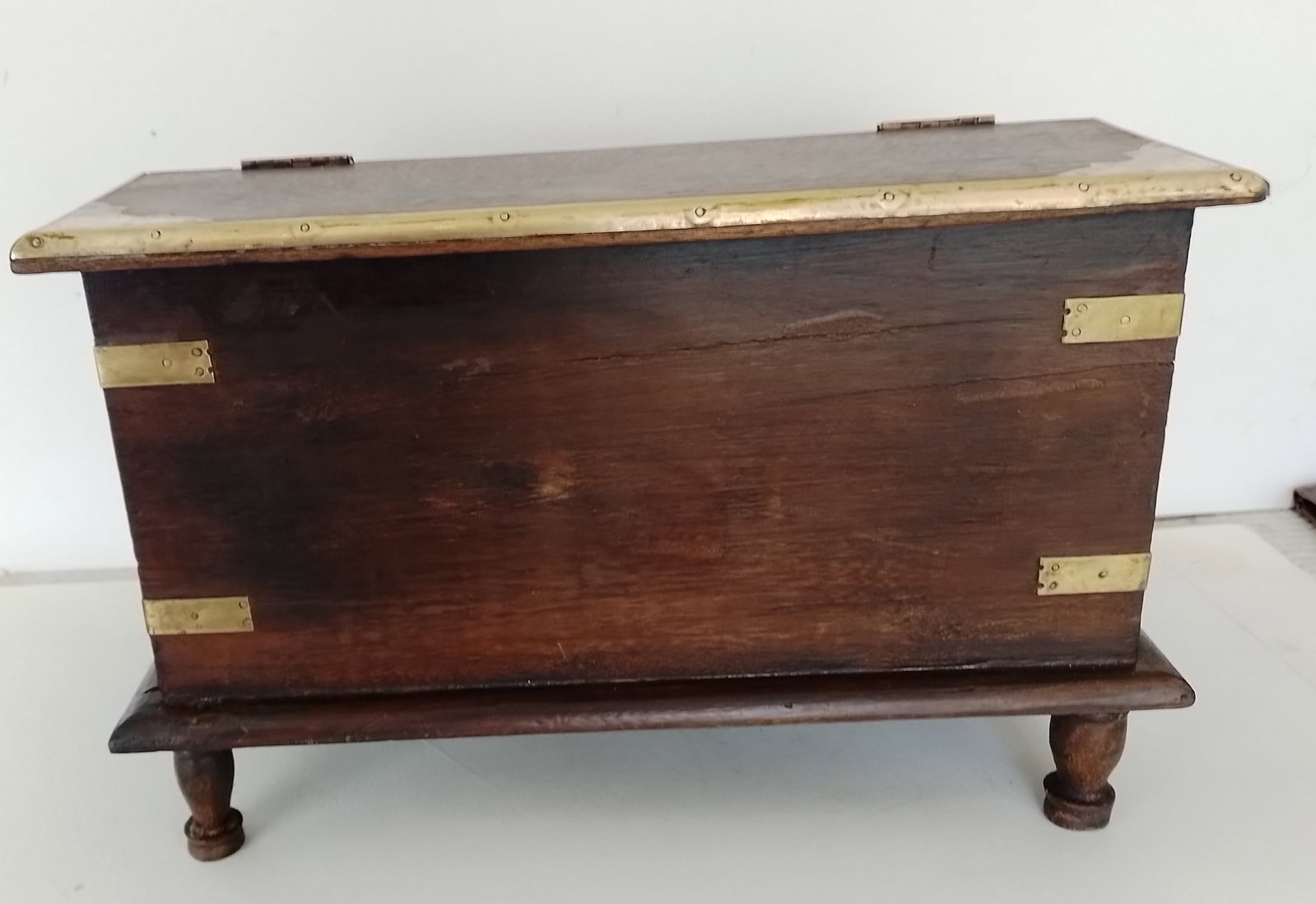 Wood and Brass Desk Tidier - 4