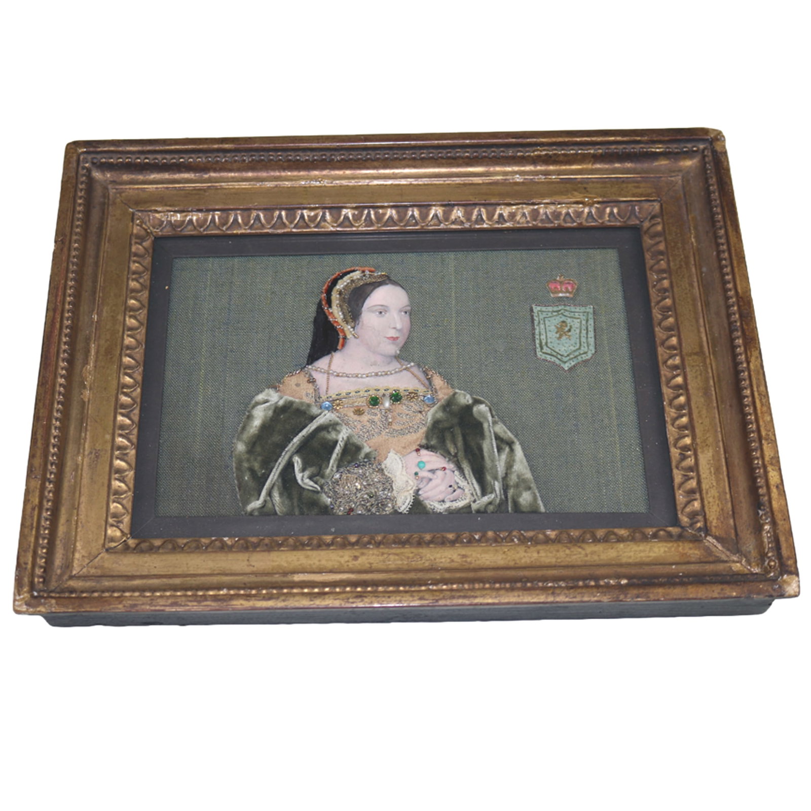An Extremely Rare Commemorative Tinsel Print of Margaret Tudor Queen of Scots C.19thC - 2