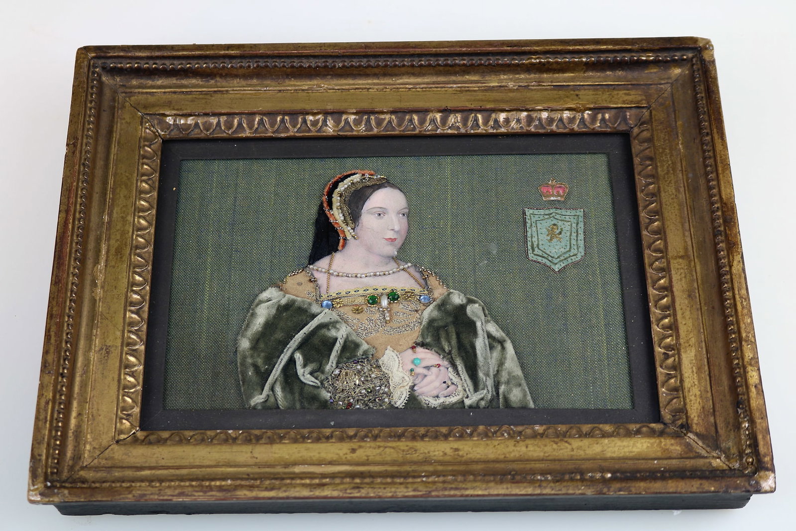 An Extremely Rare Commemorative Tinsel Print of Margaret Tudor Queen of Scots C.19thC - 3