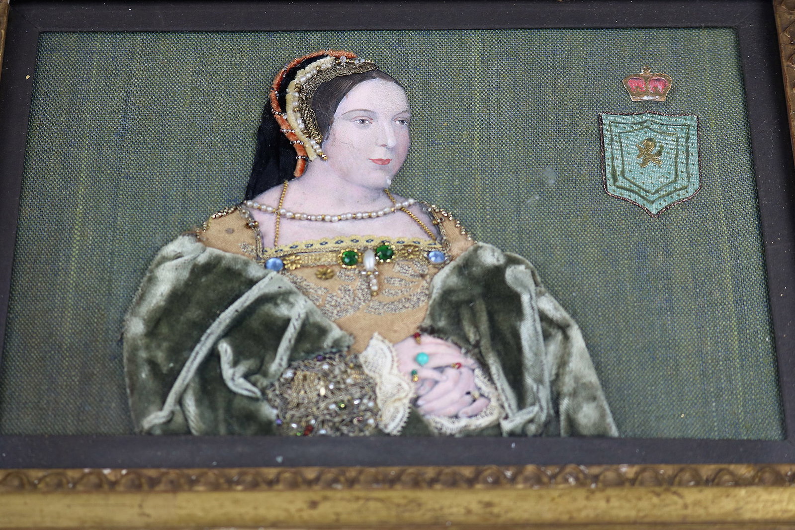 An Extremely Rare Commemorative Tinsel Print of Margaret Tudor Queen of Scots C.19thC - 4