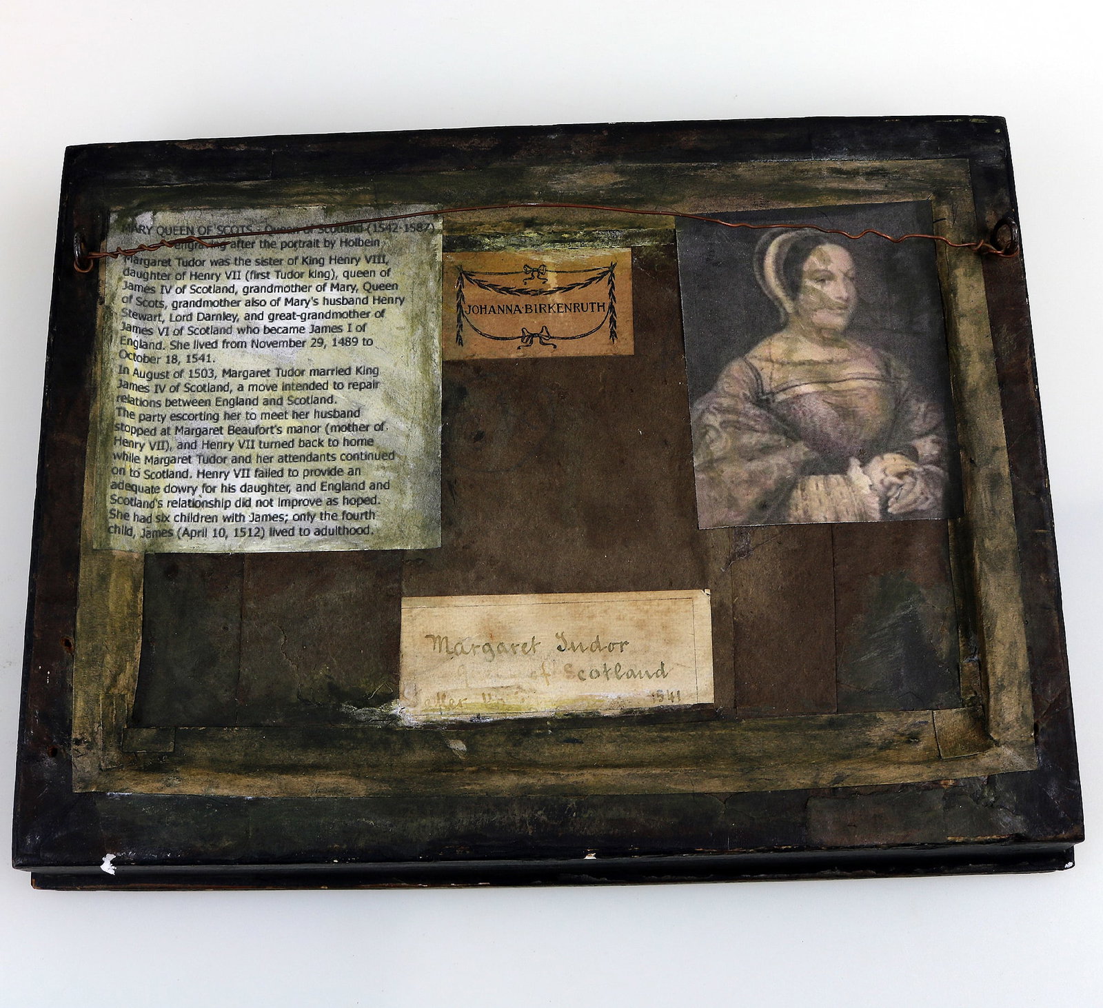 An Extremely Rare Commemorative Tinsel Print of Margaret Tudor Queen of Scots C.19thC - 5