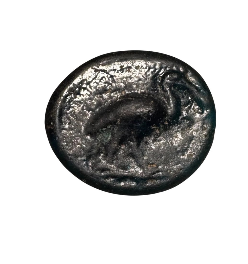 Ancient Roman Glass Cameo of A Bird, Ring Insert (C57) - 3
