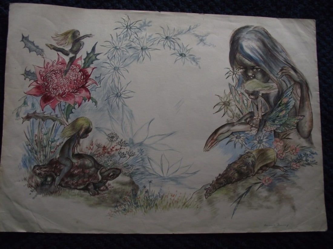 Brownie Downing - 4 x Rare Original Watercolour Illustrations - 3 Signed - 11