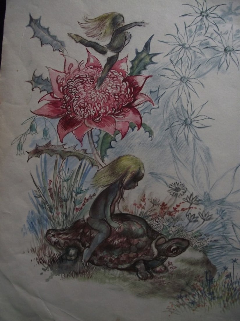Brownie Downing - 4 x Rare Original Watercolour Illustrations - 3 Signed - 14