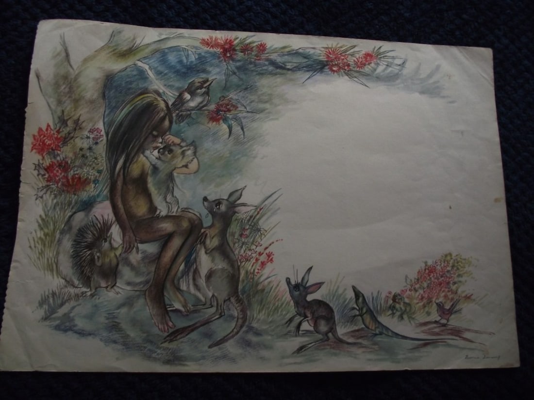 Brownie Downing - 4 x Rare Original Watercolour Illustrations - 3 Signed - 3