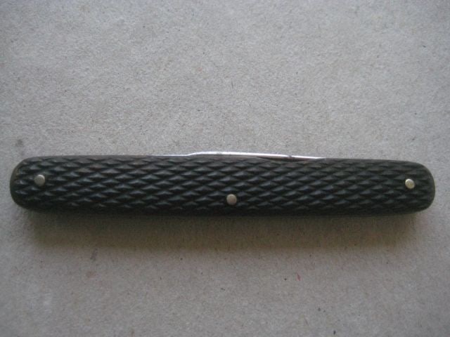 Antique Pressed Horn Hafted Twin Steel Bladed Penknife, c1900 - 10