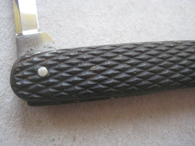 Antique Pressed Horn Hafted Twin Steel Bladed Penknife, c1900 - 5
