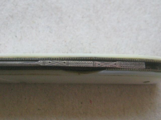 Antique Mother of Pearl Hafted Twin Bladed Penknife, c1900 - 13