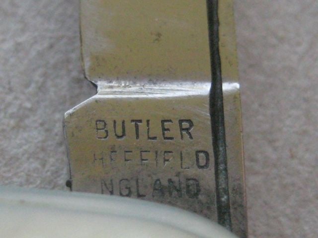 Antique Mother of Pearl Hafted Twin Bladed Penknife, c1900 - 3