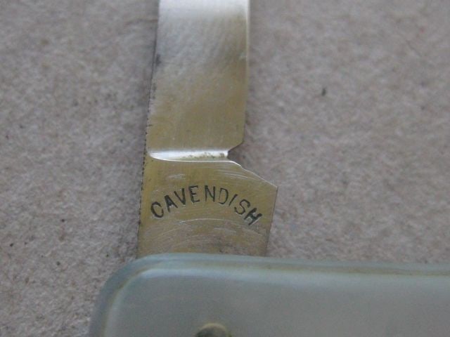 Antique Mother of Pearl Hafted Twin Bladed Penknife, c1900 - 5