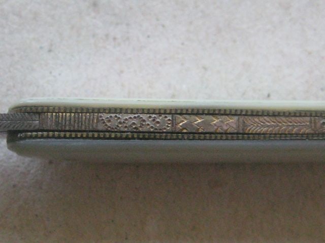 Antique Mother of Pearl Hafted Twin Bladed Penknife, c1900 - 8