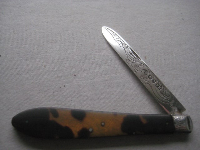 Victorian Silver Bladed Folding Fruit Knife, Sheffield 1896 (1 of 8)