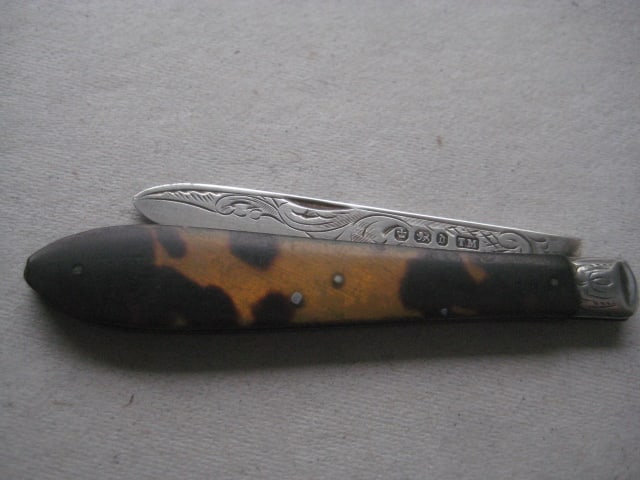 Victorian Silver Bladed Folding Fruit Knife, Sheffield 1896 - 7