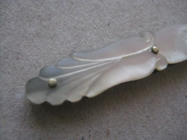Antique Mother of Pearl Hafted Quill Bladed Penknife, c1900 - 3