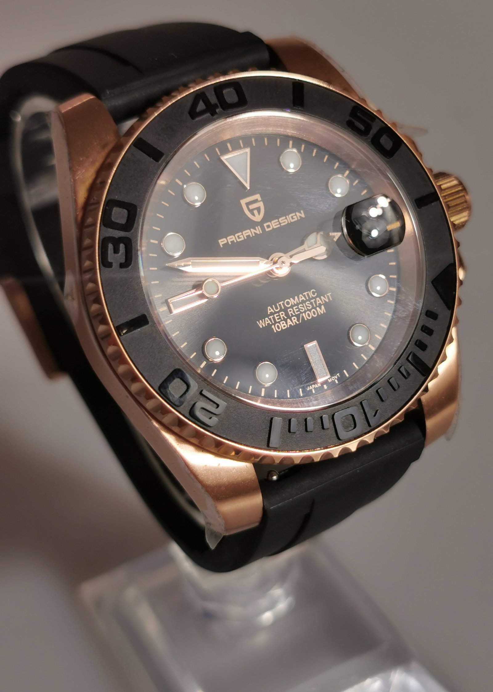 Pagani Design 40mm Automatic Rose Gold Watch - Rolex Yacht-Master Style Homage - 4