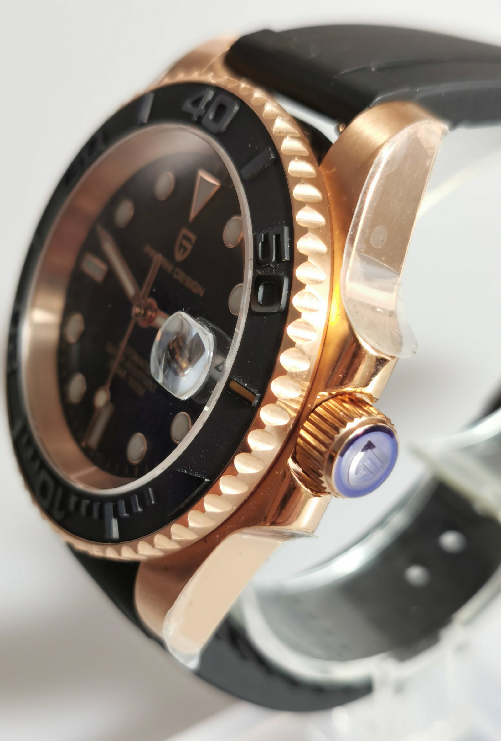Pagani Design 40mm Automatic Rose Gold Watch - Rolex Yacht-Master Style Homage - 6