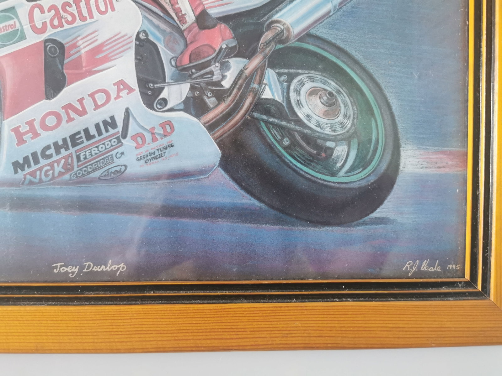 Rare Joey Dunlop Castrol Honda Print - R.J. Thale 1995 - Signed & Numbered - 2