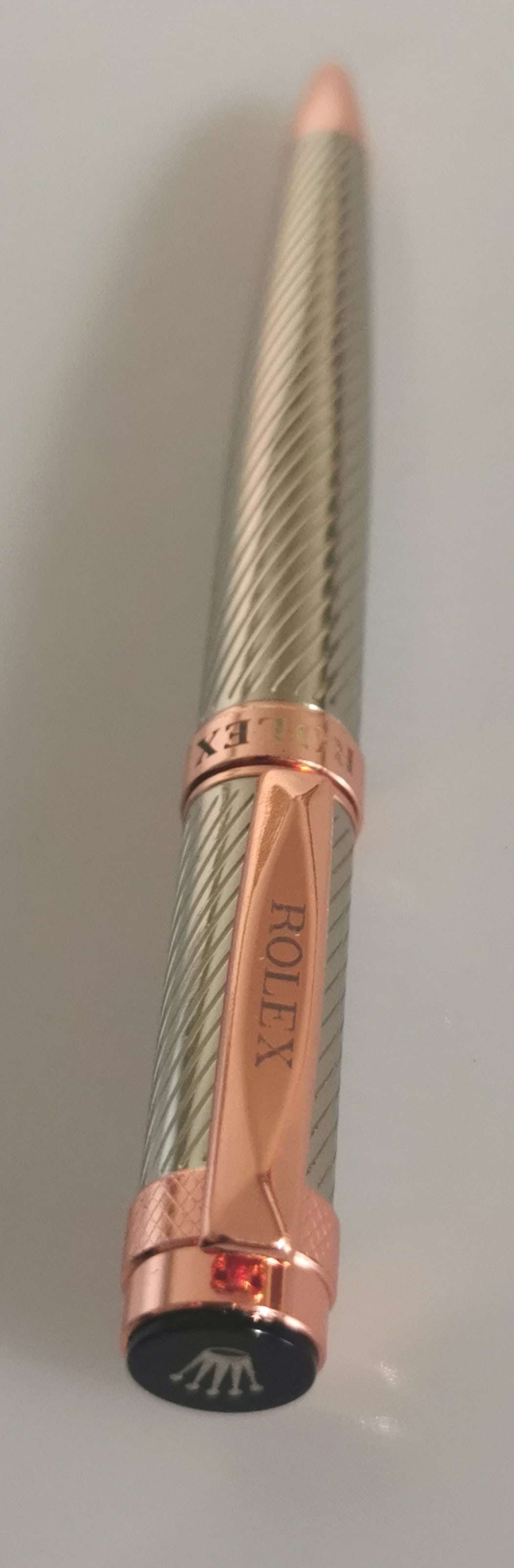Executive Style Rolex-Branded Twist Ballpoint Pen - Rose Gold & Silver Finish - 2