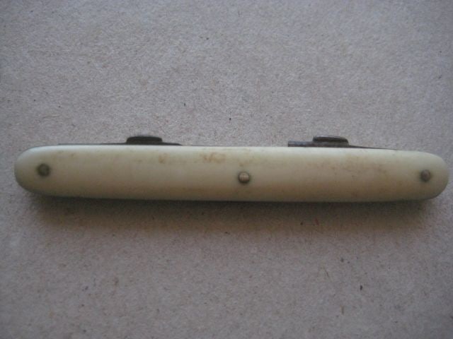 Antique French Bone Hafted Twin Bladed Penknife, c1900 - 6