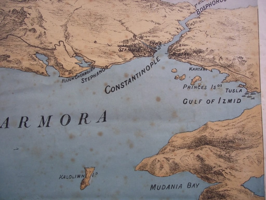 Illustrated London News 1878 - Sea of Marmora Map Showing The Positions of The British Fleet - 18