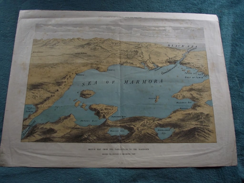 Illustrated London News 1878 - Sea of Marmora Map Showing The Positions of The British Fleet: Title: Illustrated London News 1878 - Sea of Marmora Map Showing The Positions of The British Fleet Description: Sea of Marmora - Positions of the British Fleet - Illustrated London News 1878