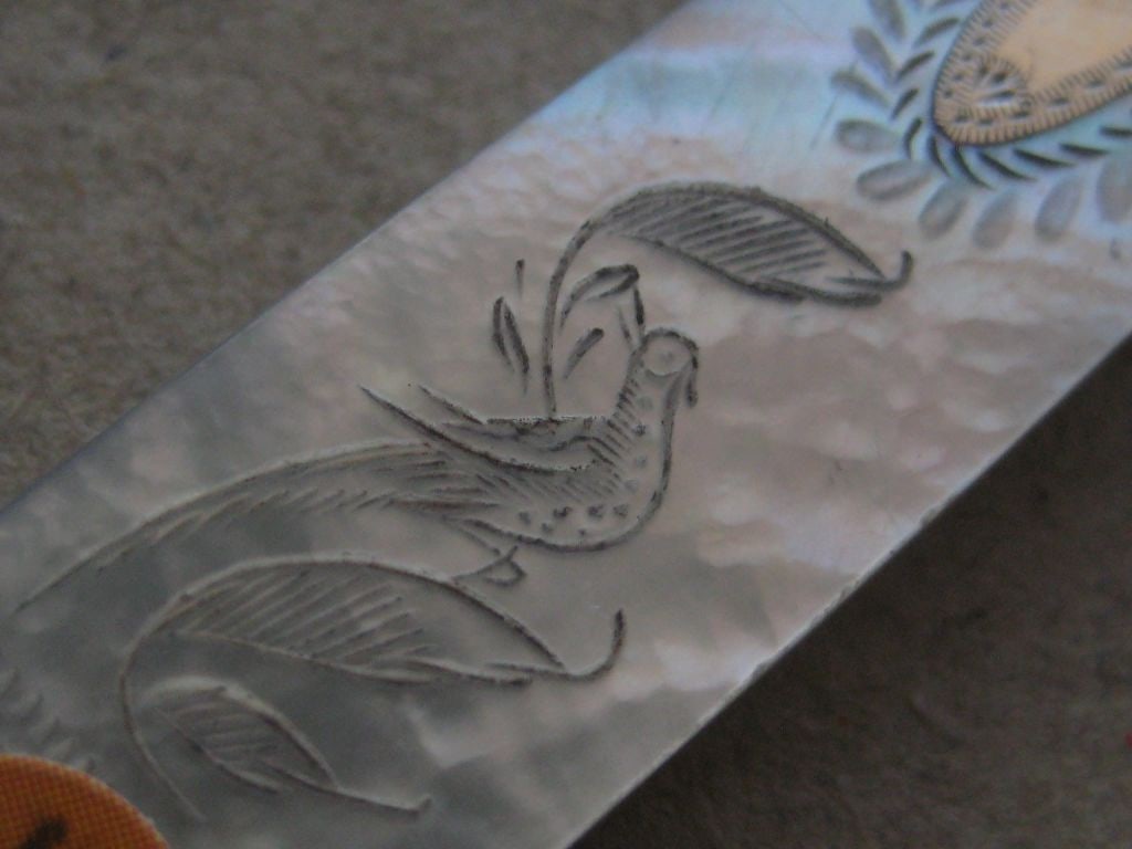 William IV Matching Mother of Pearl Hafted Silver Bladed Folding Fruit Knife and Folding Fork - 4