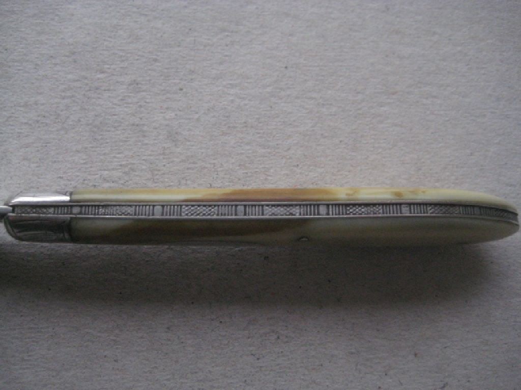 Rare Victorian Silver Bladed Folding Fruit Knife, Sheffield 1882 - 6